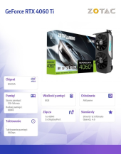 ZOTAC Karta graficzna GeForce RTX 4060 Ti Twin Edge 8GB GDDR6 128bit - ZT-D40610E-10M - Zdjęcie 9