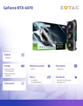 ZOTAC Karta graficzna GeForce RTX 4070 TRINITY 12GB GDDR6X 192bit 3DP - ZT-D40700D-10P - Zdjęcie 9