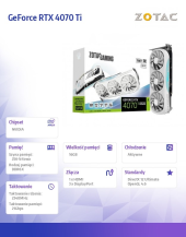 ZOTAC Karta graficzna GeForce RTX 4070 Ti SUPER TRINITY OC 16GB GDDR6X biała - ZT-D40730Q-10P - Zdjęcie 2