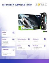ZOTAC Karta graficzna GeForce RTX 4080 TRINITY 16GB GDDR6X 256bit HDMI/3DP - ZT-D40810D-10P - Zdjęcie 9