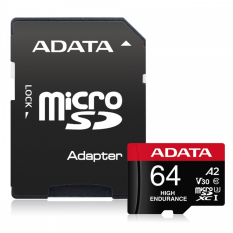 ADATA Karta microSD High Endurance 64GB UHS1 U3 V30 A2 100/80MB/s + Adapter 