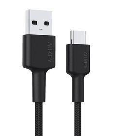 AUKEY CB-CA2 OEM Kabel nylonowy Quick Charge USB C-USB A | FCP | AFC | 2m | 5 Gbps | 3A | 60W PD | 20V