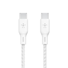 BELKIN Kabel w oplocie USB-C do USB-C 100W 3m biały