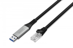 DIGITUS Kabel adapter USB-A - RJ45 Kat. 6A S/FTP, 1 Gbit/s, USB 3.2 Gen1, LSZH, 3m