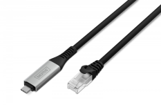 DIGITUS Kabel adapter USB-C - RJ45 Kat. 6A S/FTP, 1 Gbit/s, USB 3.2 Gen1, LSZH, 2m