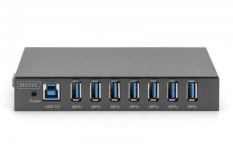 DIGITUS Hub/Koncentrator przemysłowy 7-portowy USB 3.0 SuperSpeed aktywny, metalowa konstrukcja, szyna DIN