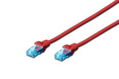 DIGITUS Patch cord U/UTP kat.5e PVC 1m Czerwony 