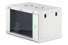 DIGITUS Szafa sieciowa wisząca Dynamic 19" 7U rack 385x600x450mm, drzwi szyba, szara, niezłożona, 60kg