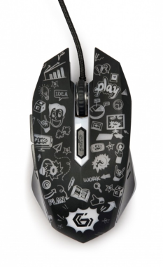 GEMBIRD Mysz optyczna LED, 6-przyciskowa, USB, czarna 