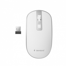 GEMBIRD Mysz optyczna bezprzewodowa, kolor biały, nano odbiornik 