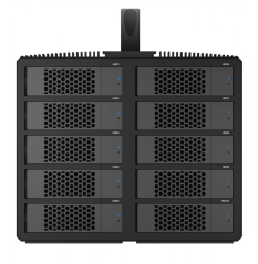ICYBOX Obudowa IB-3710-C31 10xHDD 2,5"/3,5" SATA, Single Mode, HOST USB 3.2 Gen2, Zasilacz 200W 