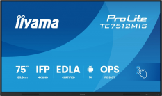 IIYAMA Monitor 75 cali TE7512MIS-B4AG  40pkt,IPS,4K,24/7,7H,                ANDROID 14, RK3576, 8/128GB, EDLA, Essential 
