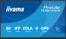 IIYAMA Monitor 86 cali TE8612MIS-B4AG  40pkt,IPS,4K,24/7,7H,                ANDROID 14, RK3576, 8/128GB, EDLA, Essential 
