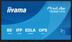IIYAMA Monitor 86 cali TE8613A-B3AG INFRARED, 40pkt, IPS, 4K, 7H, 500cd/m2, WiFi, USB, ANDROID 14, Google EDLA, 2x20W, uchwyt śwcienny