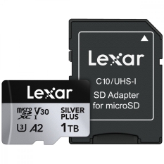 LEXAR Karta pamiÄci microSD 1TB C10 A2 U3 V30 205/150MB/s Silver Plus