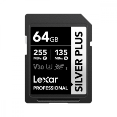 LEXAR Karta pamięci PROFESSIONAL SILVER PLUS 64GB SDXC UHS-I 205MB/s