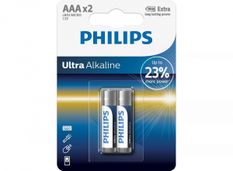 PHILIPS Bateria alkaliczna LR03 AAA Ultra (2 szt) 