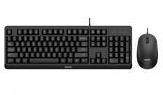 PHILIPS Zestaw klawiatura + mysz SPT6207BL Wired Combo Black - US International   