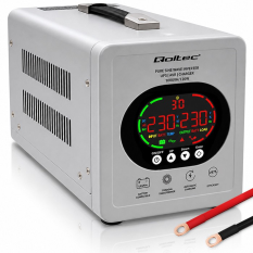 QOLTEC Zasilacz awaryjny UPS Pure Sine Wave | 1000VA/720W | Przetwornica12/230V z AVR | LCD | LiFePO4 AGM GEL 