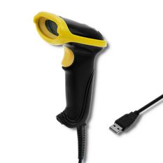 QOLTEC Laserowy czytnik kodów 1D | 2D | USB |Czarny 