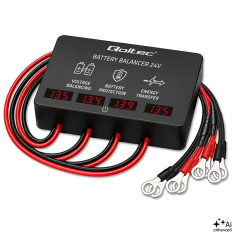QOLTEC Balanser napięcia 48V do akumulatorów 4x12V | 10A | AGM GEL LiFePO4 | LED 