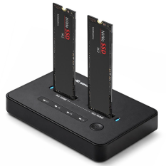 QOLTEC Stacja dokujšca dysków SSD M.2 NVMe | PCIe | USB-C | 20Gb/s |    DUAL 2x8TB | klonowanie offline 