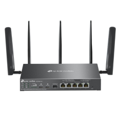 TP-LINK Brama sieciowa gigabitowa Omada 4G+ Cat6 AX3000 VPN with 4-Port PoE+PORT: 1× Gigabit SFP WAN/LAN Port, 1× Gigabit RJ45 WAN Port, 4× Gigabit WAN/LAN