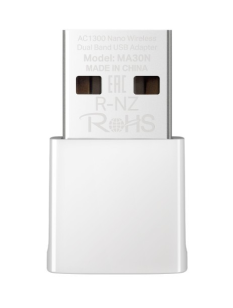 TP-LINK Karta sieciowa Mercusys AC1300 Nano Wireless Dual Band USB Adapter              SPEED: 400 Mbps at 2.4 GHz + 867 Mbps at 5 GHz
