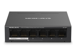 TP-LINK Przełącznik Mercusys 6-Port 10/100 Mbps Desktop Switch with  4-Port PoE+    PORT: 4× 10/100 Mbps PoE+ Ports, 2× 10/100 Mbps Non-PoE Ports
