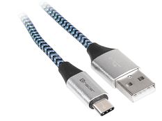TRACER Kabel USB 2.0 Type-C A męski - C męski 1,0m czarno-niebieski
